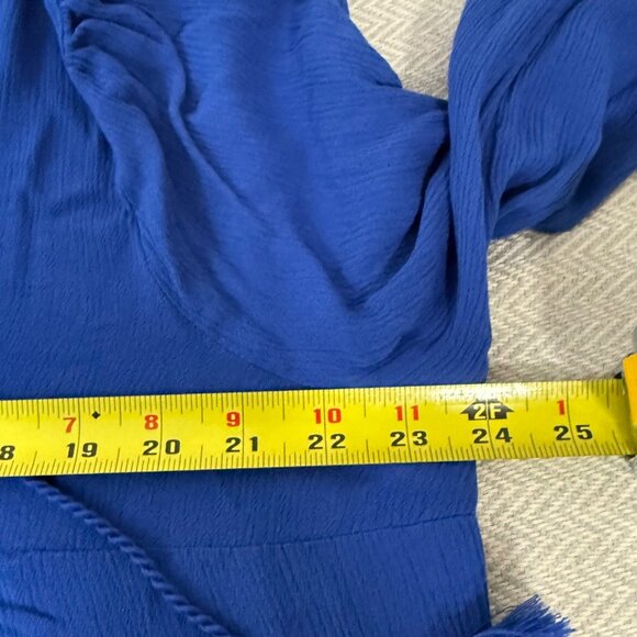 Torrid Blouse Womens 0 Blue V Neck Boho Classic Preppy Vacation Evening - Picture 6 of 9